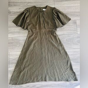 Calvin Klein Women's  Short Sleeve Zip Down Dress Size 4 Color Olive